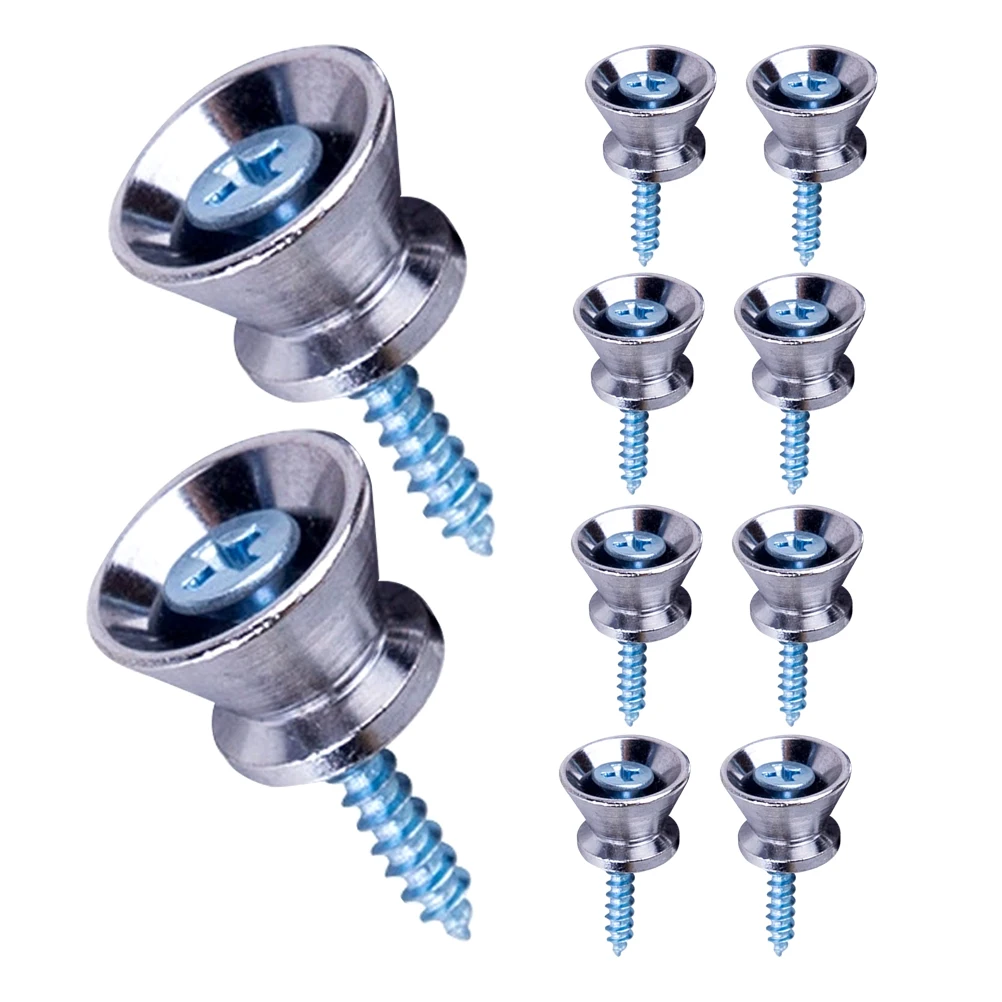 

10 Pcs Guitar Strap End Pins Metal Locks Durable Antislip Secure Design Easy Installation Compatible strap buttons pegs guitar