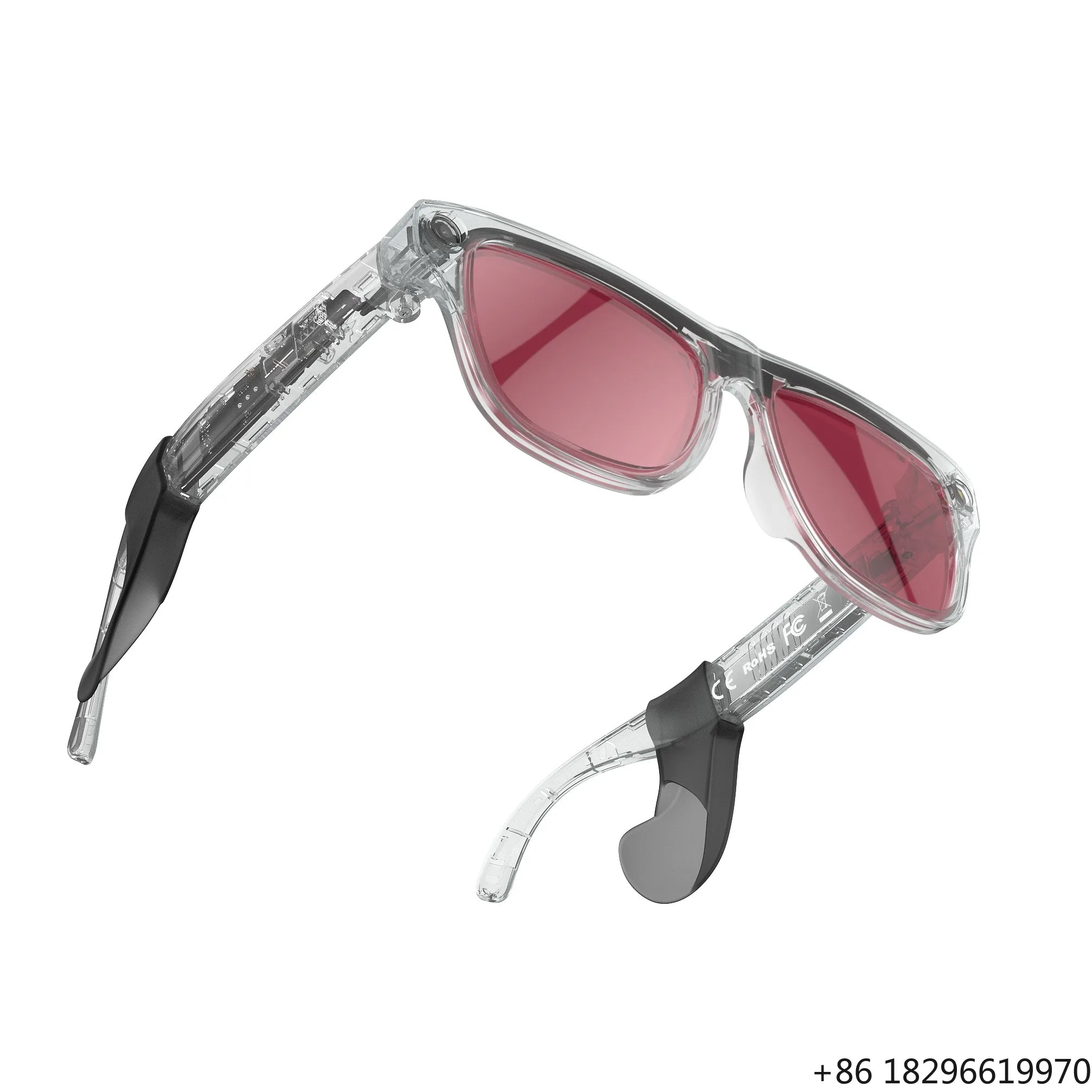8MP HD Camera AI Smart Glasses Voice Touch Control Color Changing Transparent Translation Eyewear