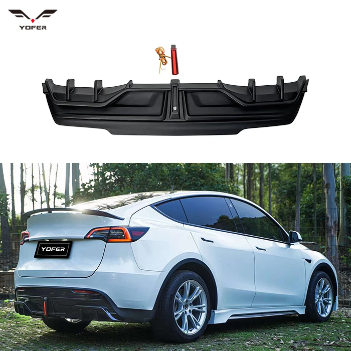 Yofer Glossy Black Painting Unpainted Car Diffuser Spoiler Parts Rear Diffuser Bumpers for teslas Model Y