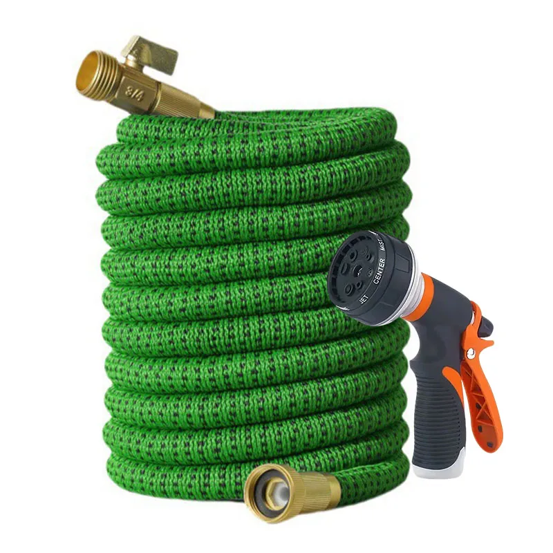 

Садовый шланг с защитой от перекручивания и регулируемым распылителем, подходит для мойки автомобилей/кемпинга/полива двора, длина 25-100 футов (на выбор)