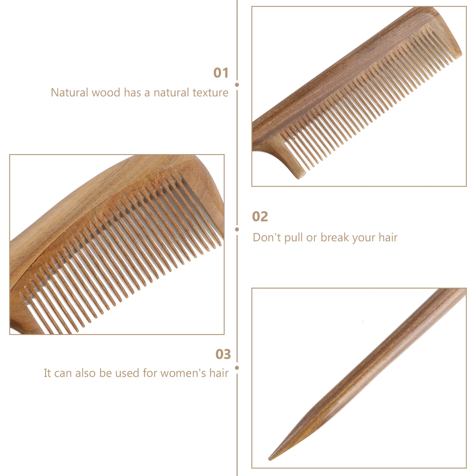 

2 шт. расческа из сандалового дерева, приятные для кожи деревянные расчески для укладки волос, уменьшают поломки, дизайн ручки, размер для путешествий