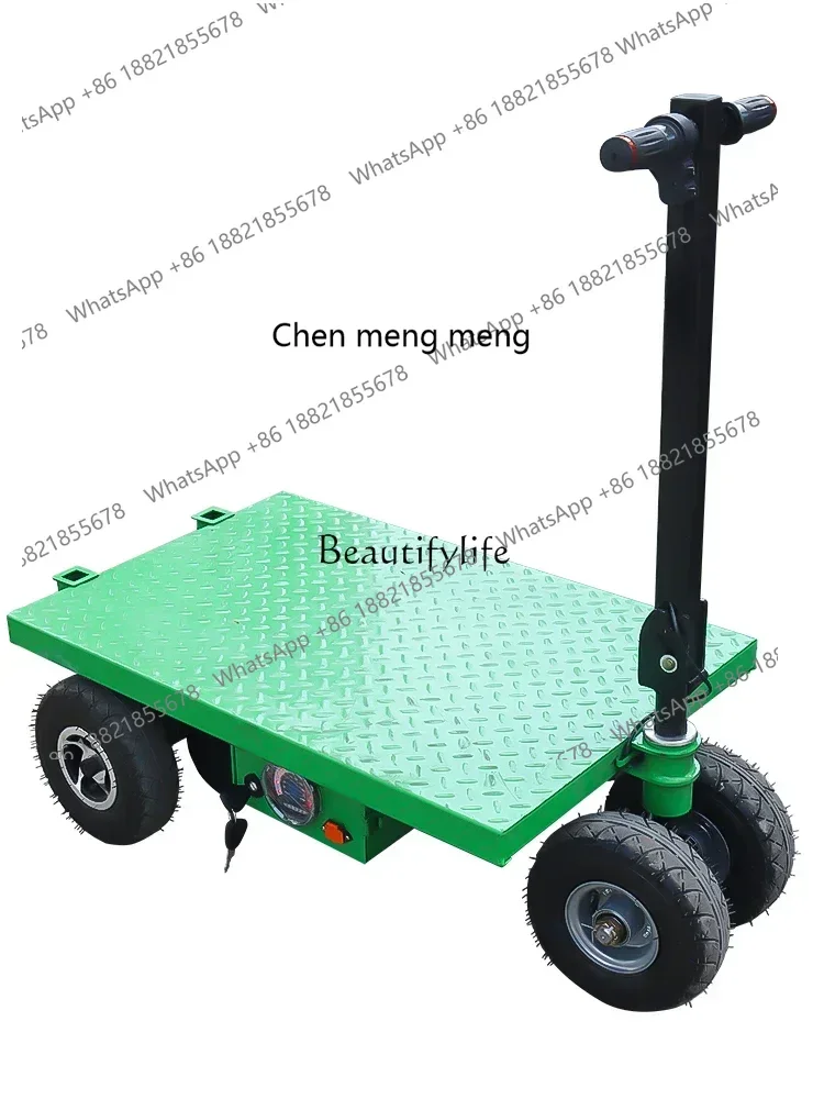 D178 Electric folding trolley 900w construction site decoration and pulling goods portable flat truck