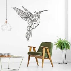 Geometric Colibri Bird Wall Decal Abstract Nature Birds Animal Wall Sticker Vinyl Art Home Decor Living Room Bedroom Mural 3847