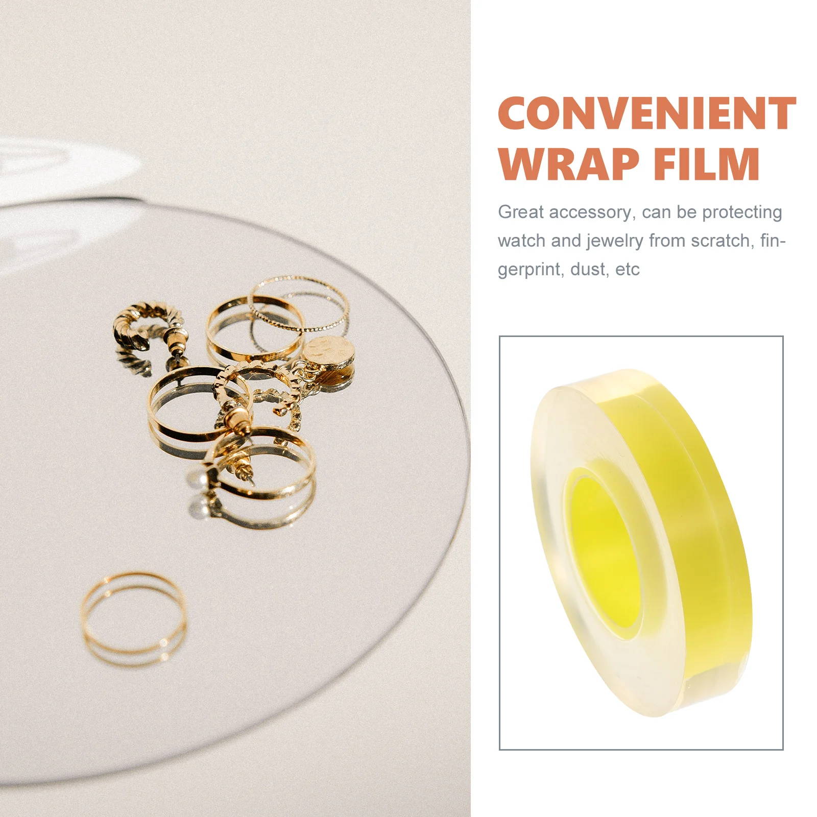 

Heavy Duty Self Adhesive Stretch Wrap Film Transparent PVC Cling Protective Packaging for Watches Jewelry Accessories Scratch