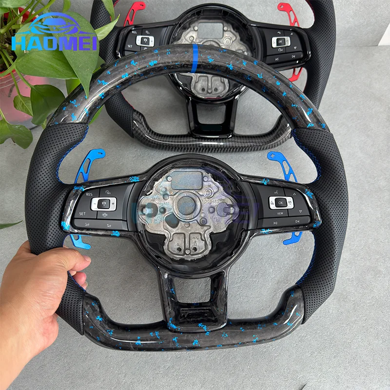 

Подходит для Volkswagen MK7 MK6 Golf7 Polo CC Jetta, кованый перфорированный кожаный руль,