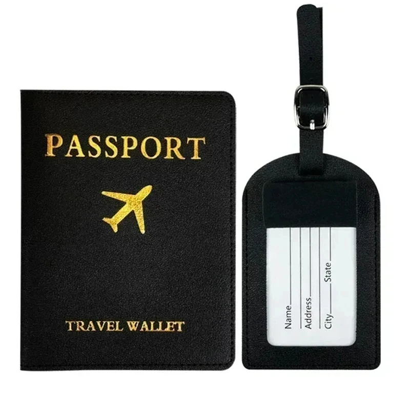 غطاء جواز سفر المطار من جلد البولي يوريثان، معرف السفر، بطاقة الائتمان، حامل جواز السفر، حافظة المحفظة، حقائب العطلات، علامات الأمتعة، حامل البطاقة #1