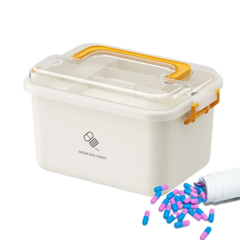 Medicine Storage Box  Family First Aid Kit Pill Cases Container Storage  Large Capacity Emergency Organizer For Medicines