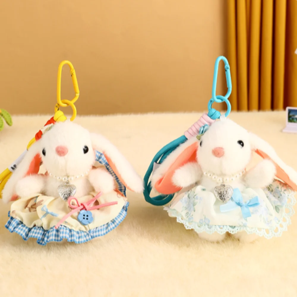 

Lovely Cartoon Cute Bunny Rabbit Keychain Soft Stuffed Fluffy Rabbit Plush Pendant Animal Ins Exquisite Bunny Doll Decoration