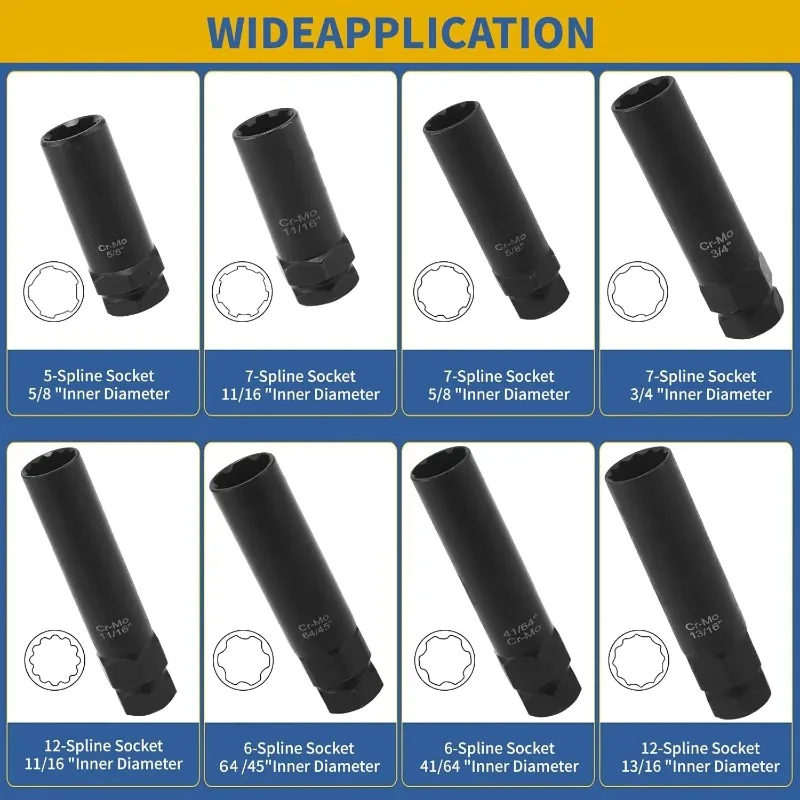 

8-piece lock ear universal key set metric inner wheel lock disassembly kit for easy disassembly of wheels