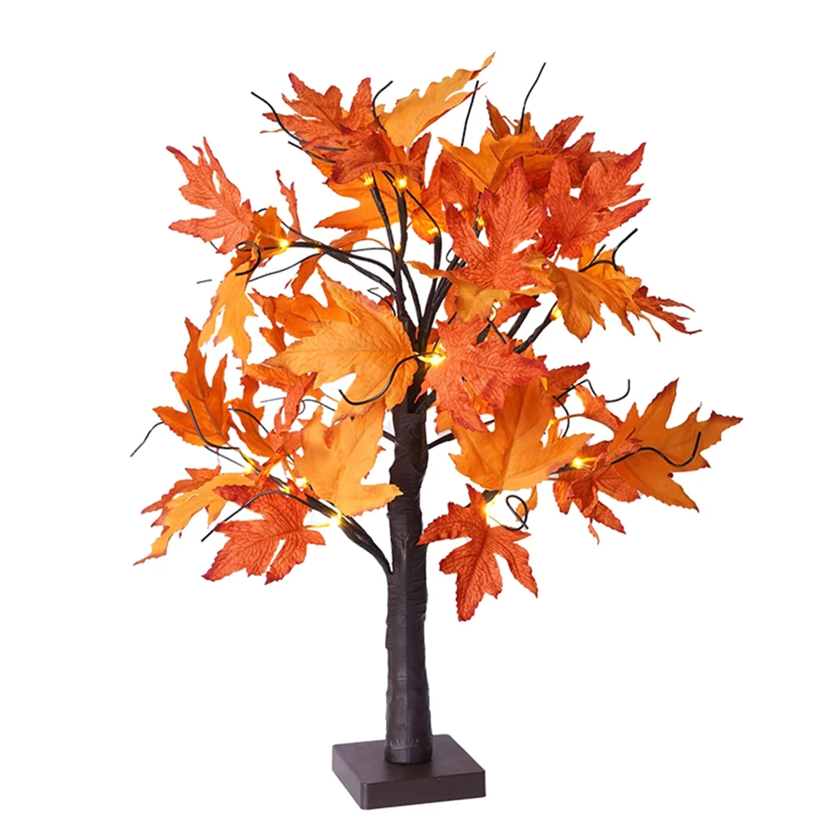 Autumn Decoration Maple Leaf Tree Lights with 24 LEDs, 60cm Light Tree with Autumn Leaves Decoration for Table Autumn