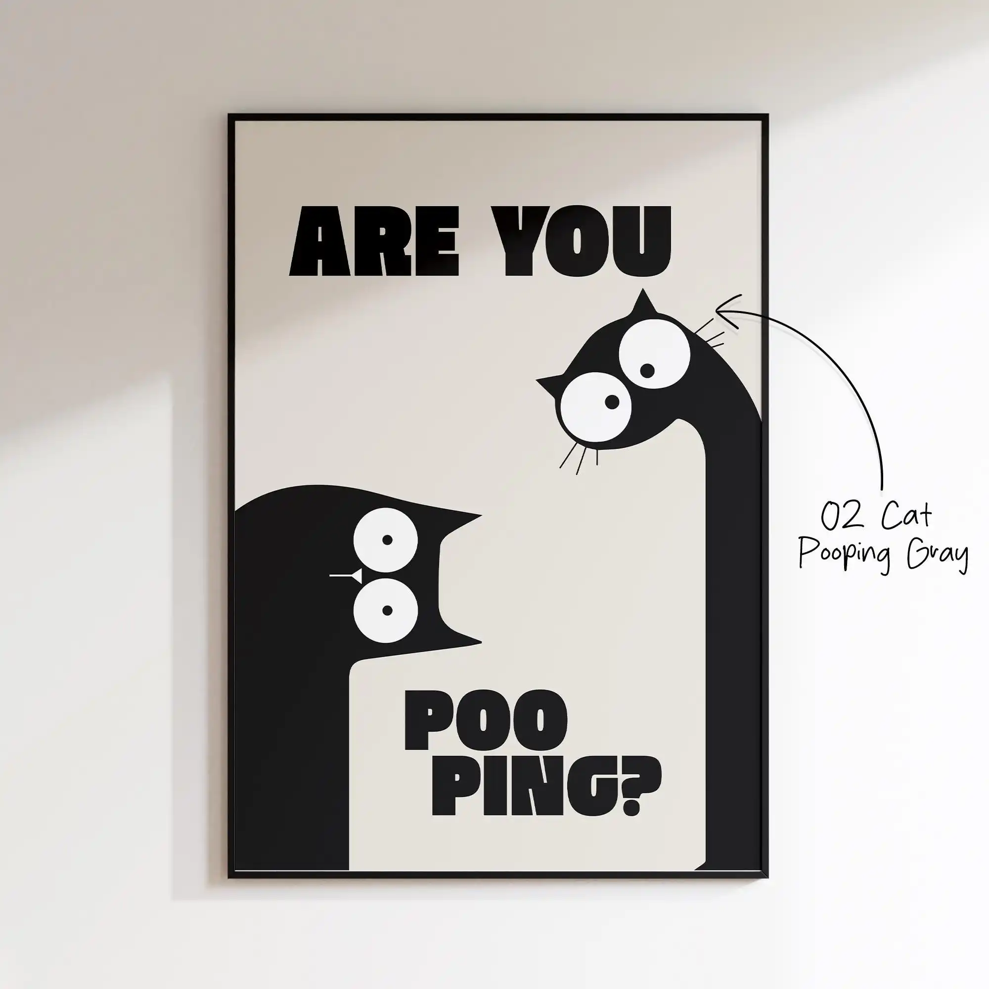 Funny Cat And Dog Bathroom Poster: 