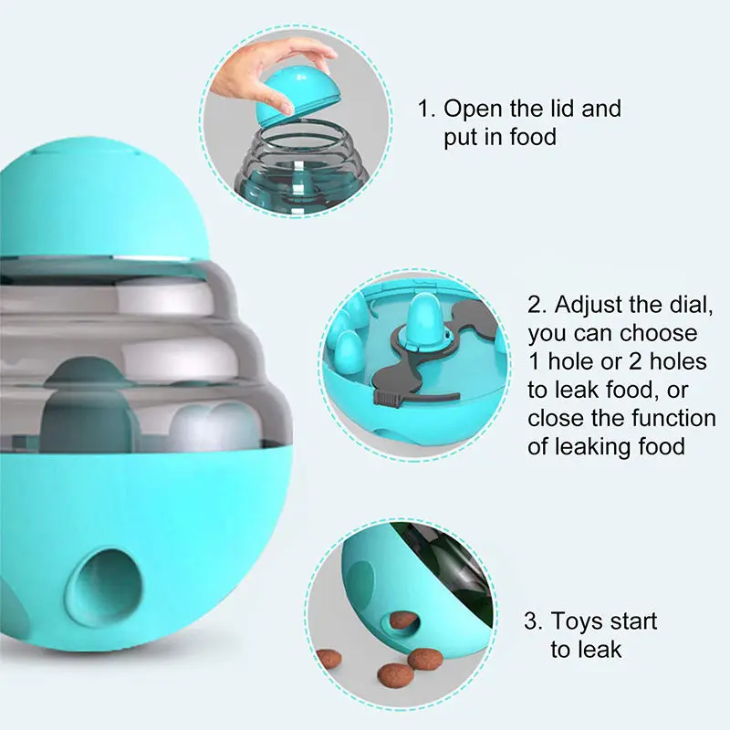 Pet Food Feeder Toy, treinamento do cão, bola de armazenamento, brinquedos interativos