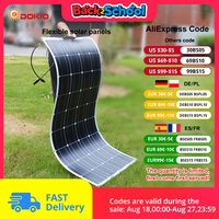 DOKIO 18V 100W Flexible Solar Panels Waterproof Monocrystalline Solar Panel Camping RV Home Charge 12V DFSP-100M