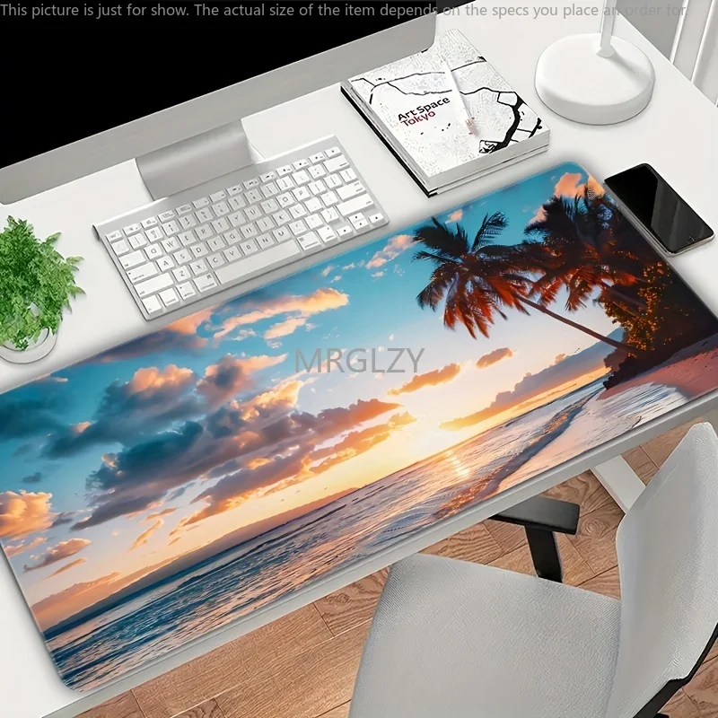 

Sunset Beach Landscape Mouse Pad Large Rubber Anti-slip PC Desk Accessories Mousepad for Office and Gamer Keyboard Mat Decor Rug