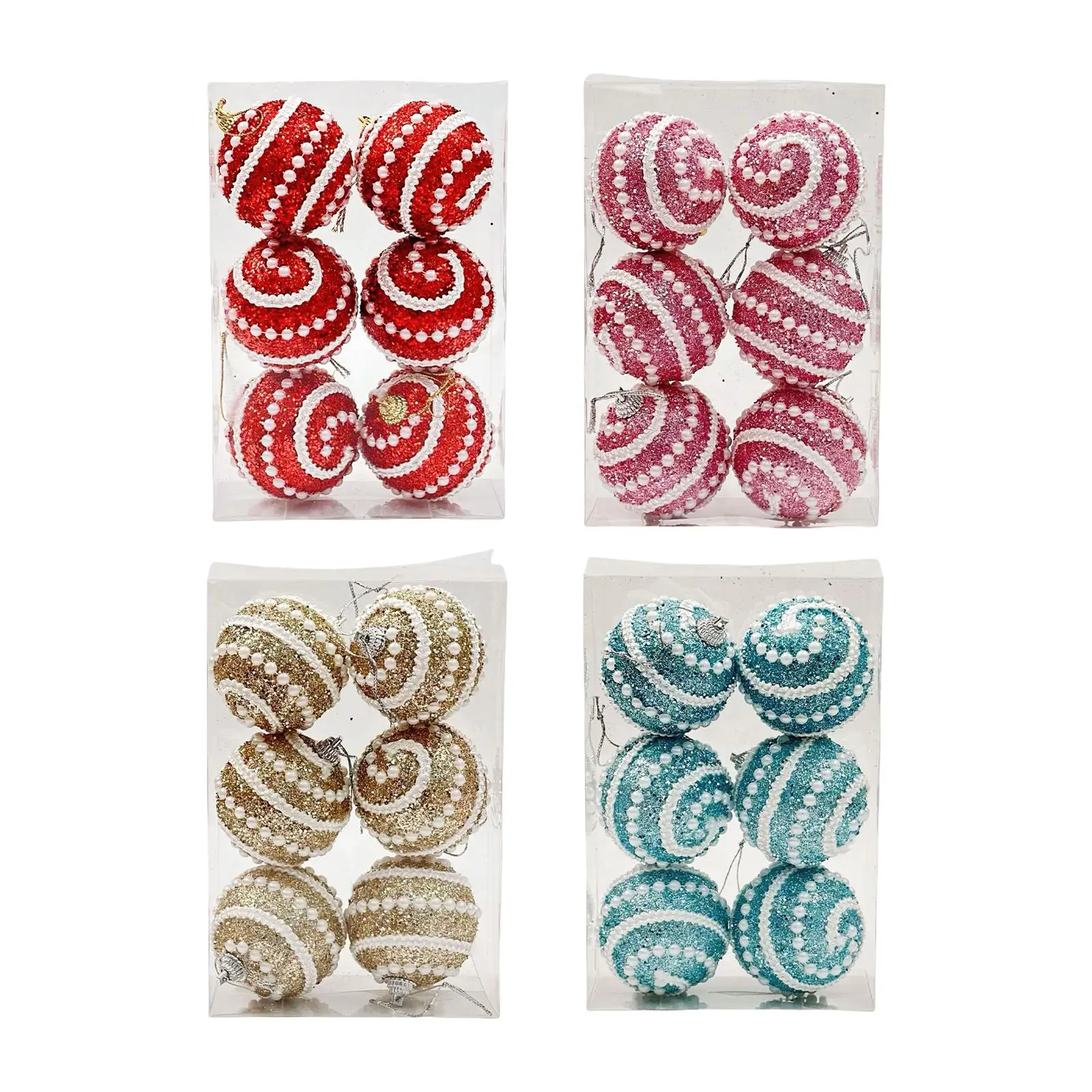 6 pçs enfeites de suspensão de natal pingentes charme bola de natal ornamentos decorativos pendurado enfeites para porta de casamento quintal varanda