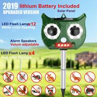 2019 New Solar Ultrasonic Animal Repeller Include 1500mAh Lithium Battery, Waterproof Pest Repeller Snake Cat Dog Bird Dispeller