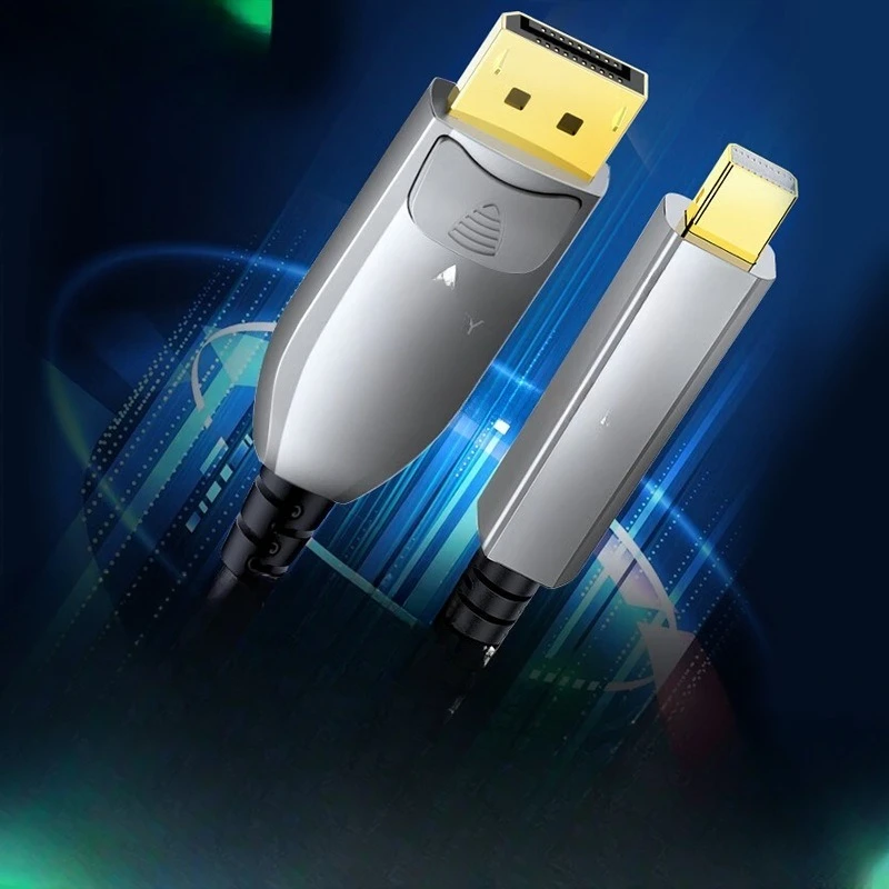 

MiniDP to DP1.4 optical fiber engineering lightning port 8K male-to-male computer high-resolution video cable