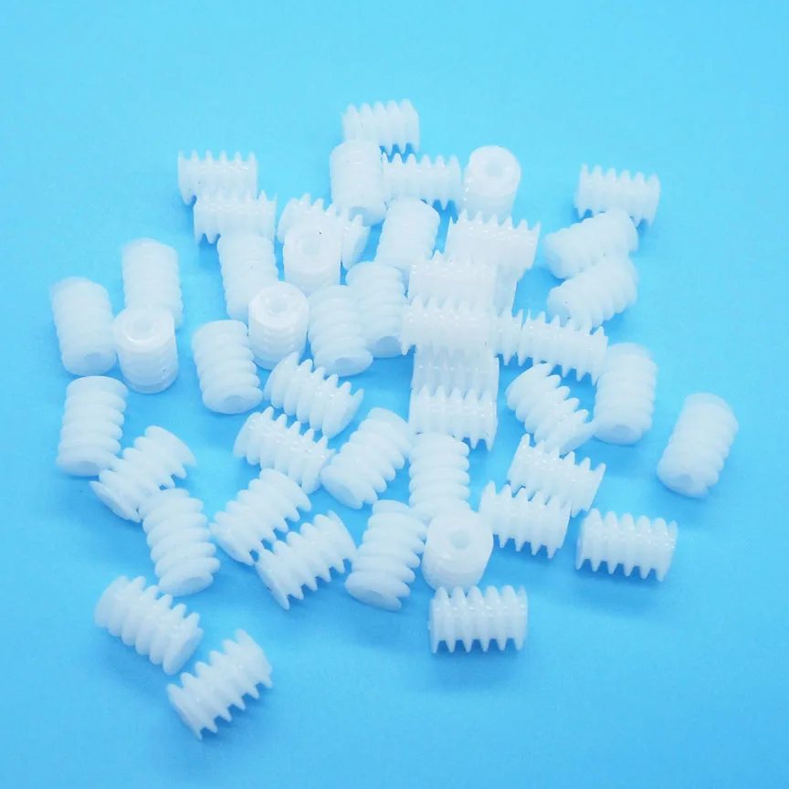 

6*8mm 1.95mm Worm Gear Turbo Hole 2mm Plastic Helical Gear W6x8 2A DIY Toy Model Parts Accessories 100pcs/lot