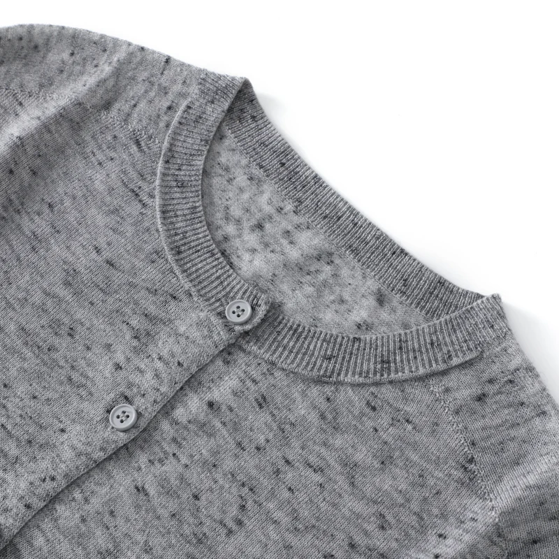 Wiosna Nowy wełniany kardigan z dzianiny damska Okrągły dekolt Luźna kurtka Moda Kolorowa przędza Sweter z długim rękawem Casualowy cienki płaszcz