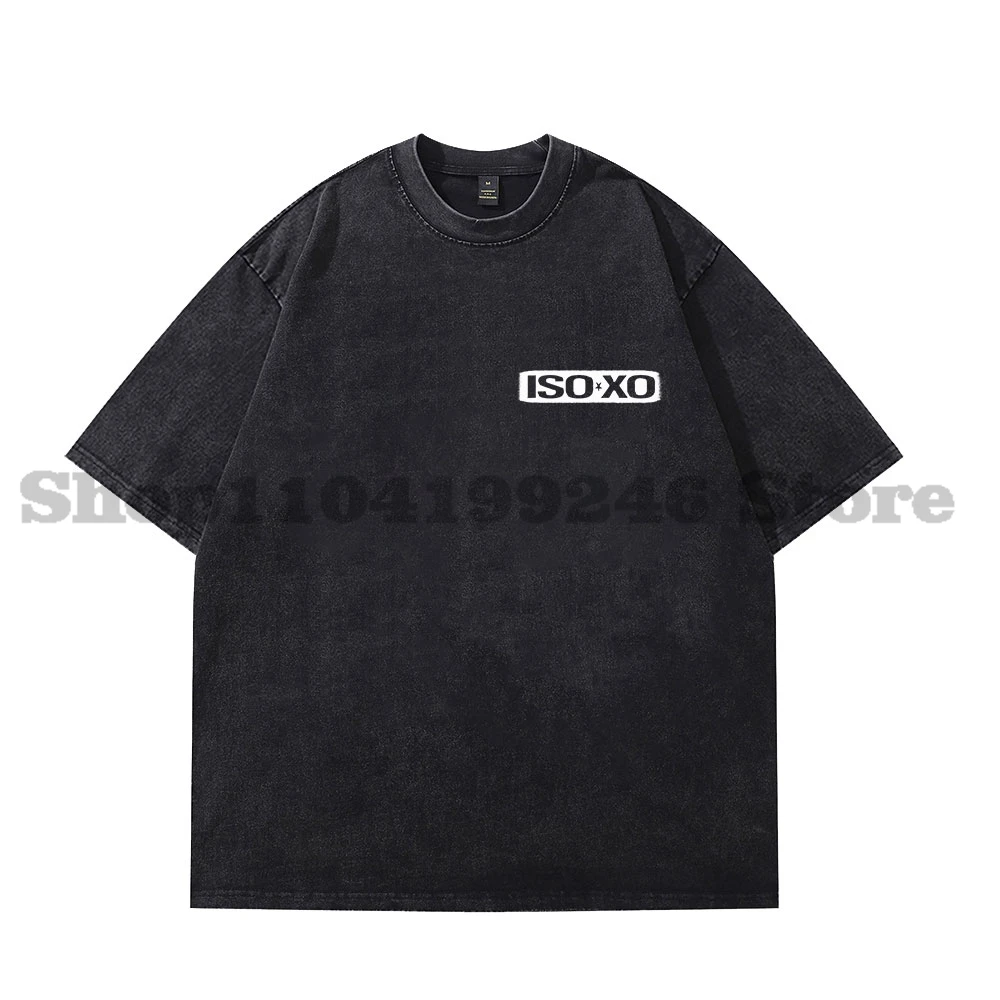 

ISOxo Rapper Merch T-Shirt Crewneck Short Sleeve Men/Women Cotton Vintage Wash Tee Style5
