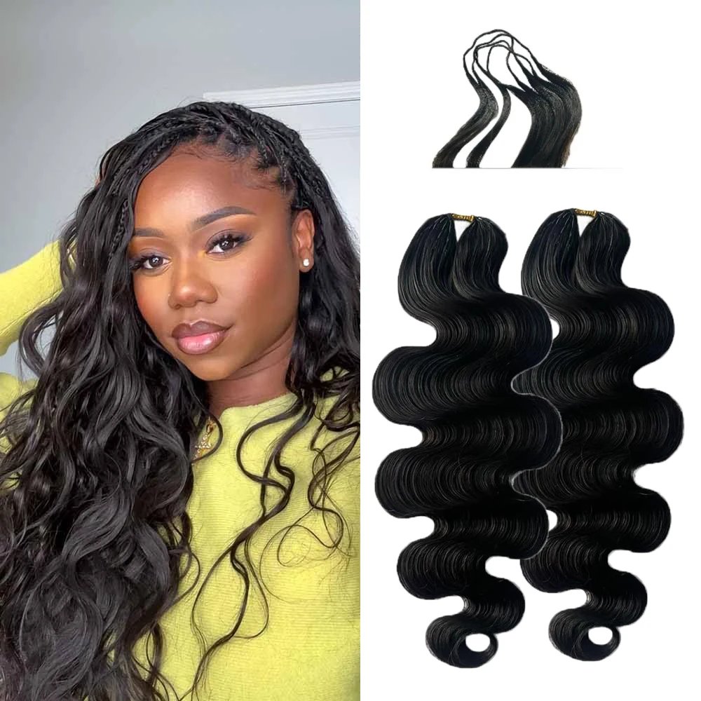 Extensions de cheveux humains ondulés au crochet, pré-séparées, sans nœuds, pour tresses et torsades, réutilisables