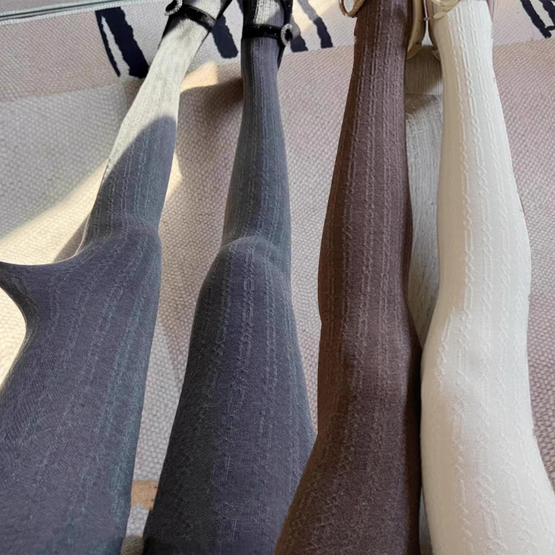 

Fashion Striped Pantyhose Korean Harajuku Slimming Tights Pantyhose Women Simple Comfortable Soft Autumn Winter Stocking Legging