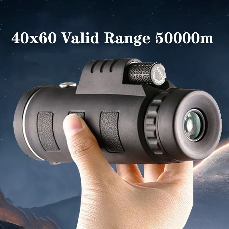 Binoculares militares HD con Zoom 40X60, potentes, de largo alcance, portátiles, profesionales, monocular, con poca luz, para caza y Camping