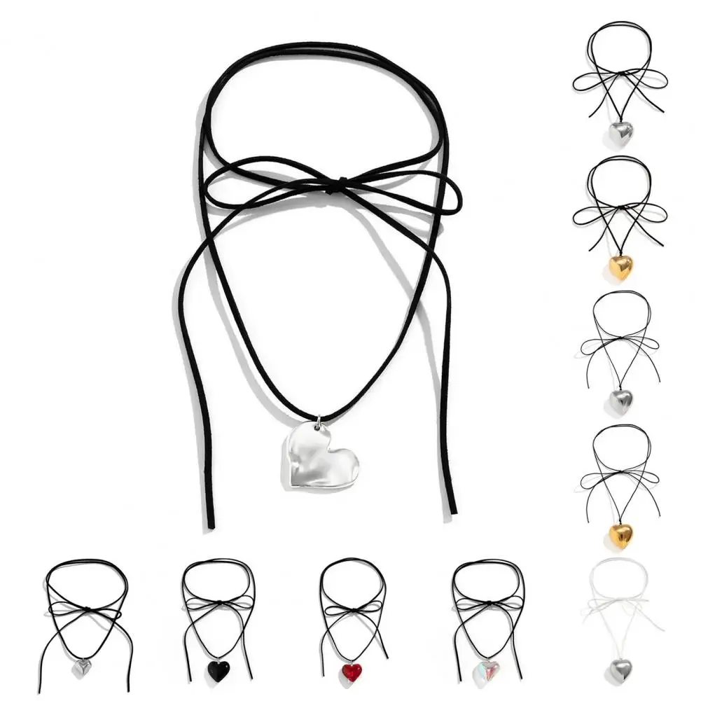 Anhänger Halskette verstellbare Kunstleder Choker Halskette mit großen Liebe Anhänger Damen schmuck Geschenk zubehör für modische