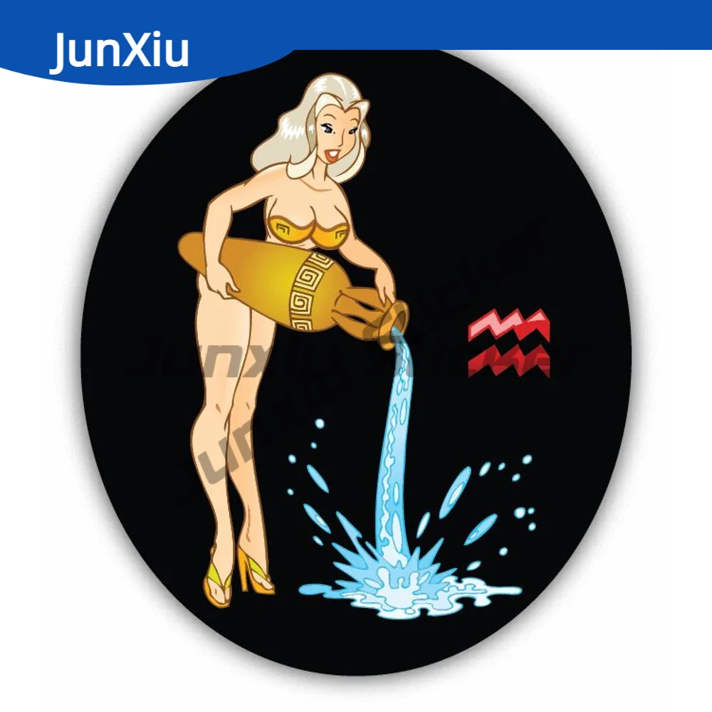 

Aquarius Horoscope Sign Sexy Girl Waterproof Sticker Exterior For Car Bumper Window Bumper Truck Pickup Camper Car Body Decal