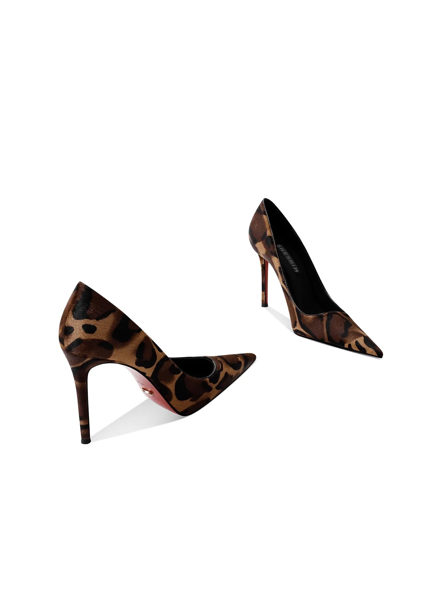 خنجر خريف جديد مدبب الفم الضحل ليوبارد طباعة الجلود الفراء موضة أحذية واحدة مأدبة فستان أحذية نسائية متعددة الاستخدامات #2