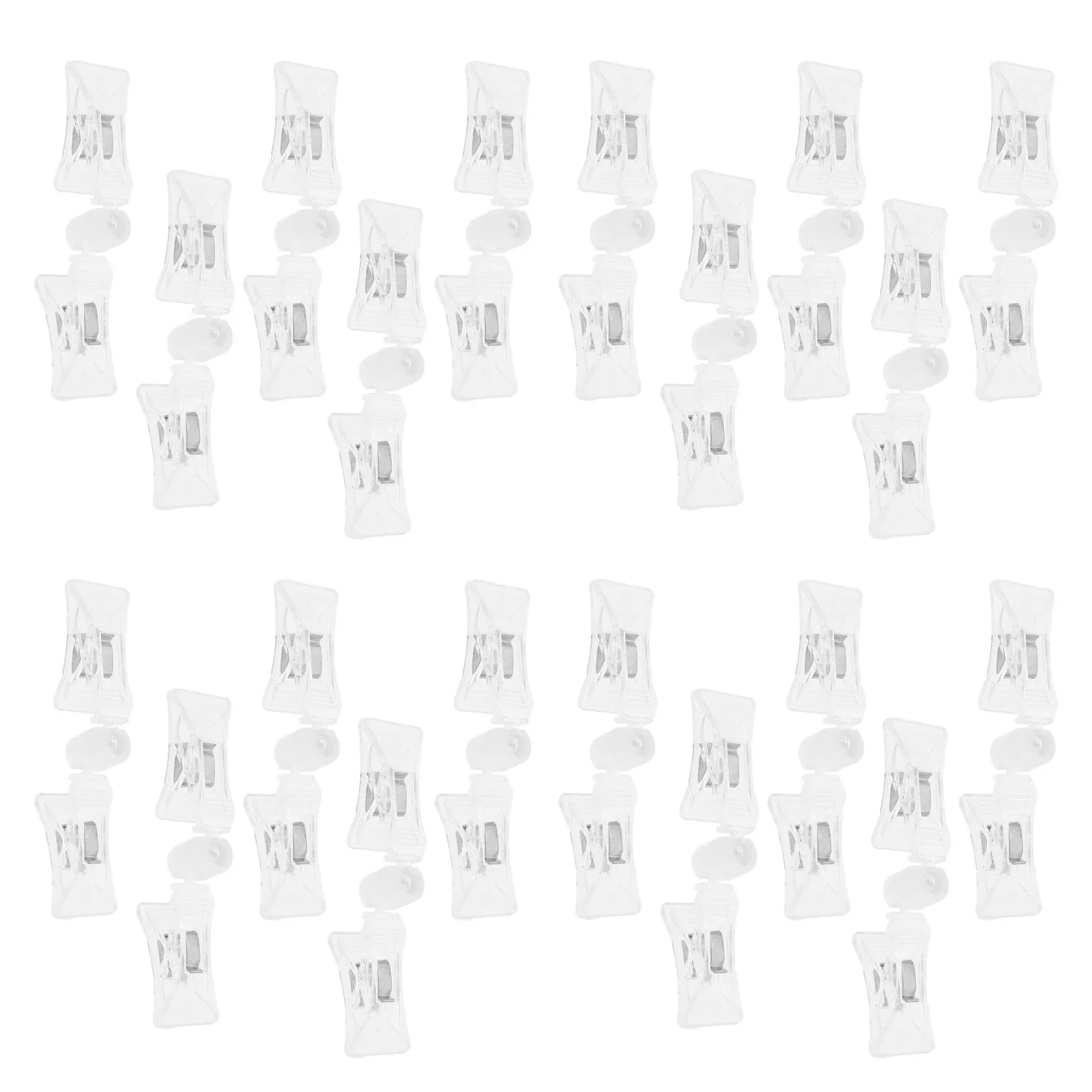 

20Pcs Clear Plastic Rotatable Sign Clips Double Headed Shelf Price Tag Holder Display Merchandising Retail Store