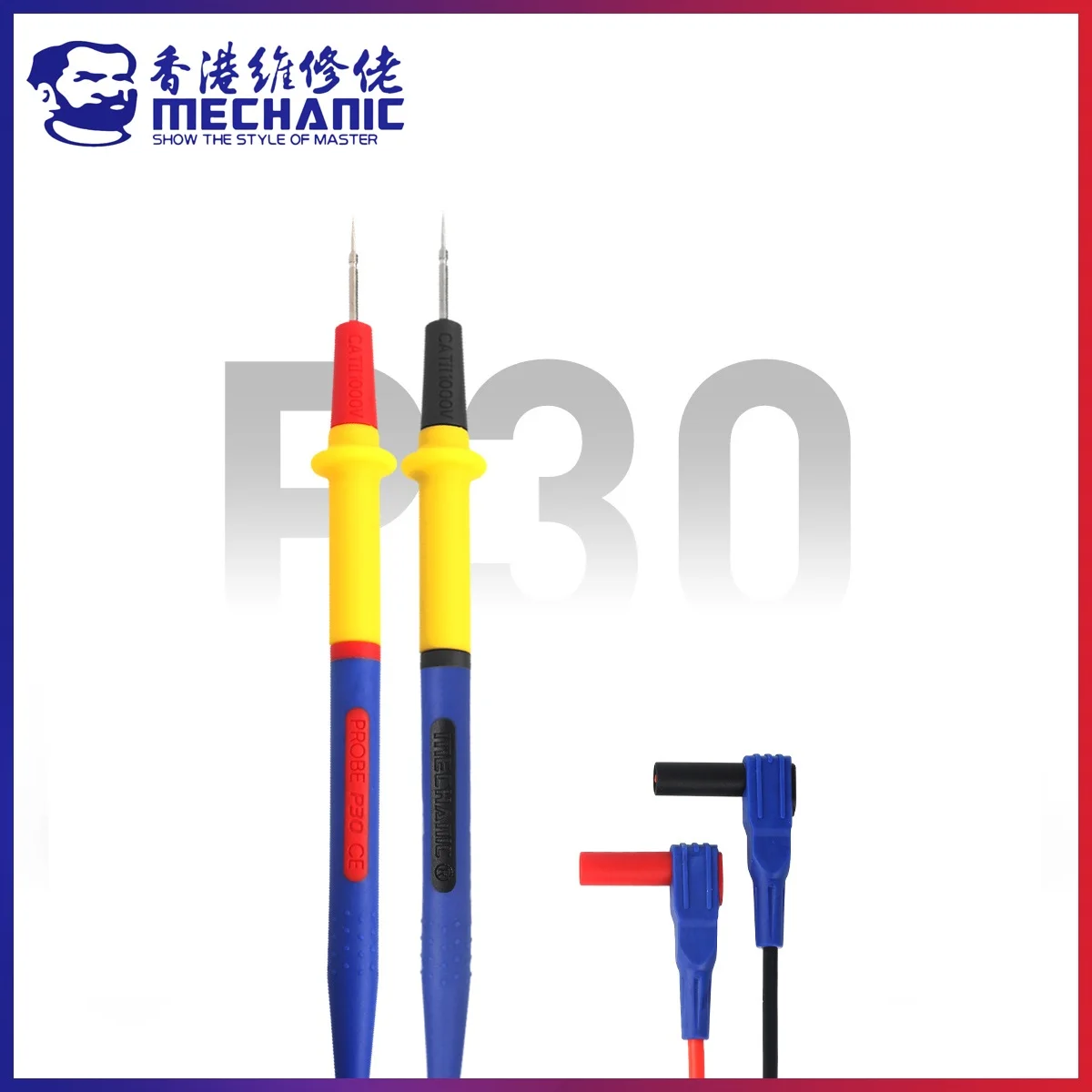 MECHANIC P30 1000V 16A Multimeter Pen f Digital Multimeter Test Rod Soft Anti-scalding 121cm Silicone Wire Extra Tip Test Pen