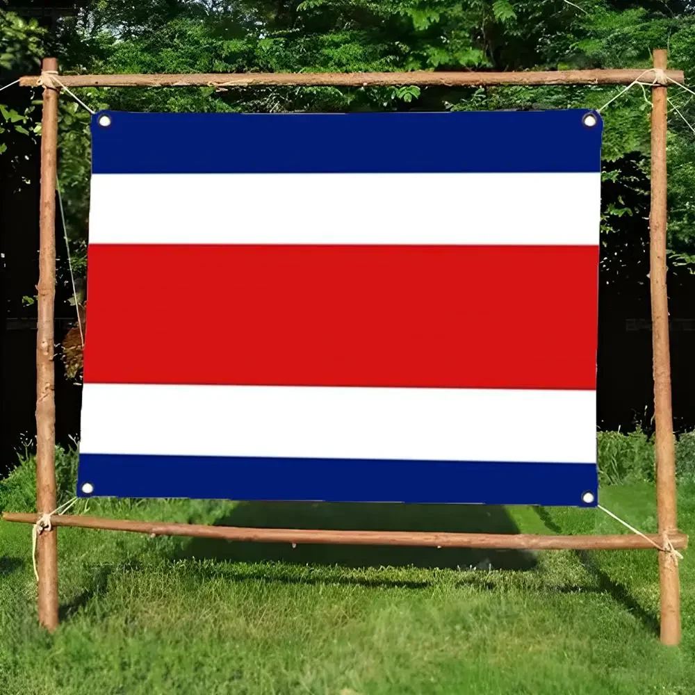 Costa Rica Flags Daily four ring borderless design indoor outdoor decor easy hang install