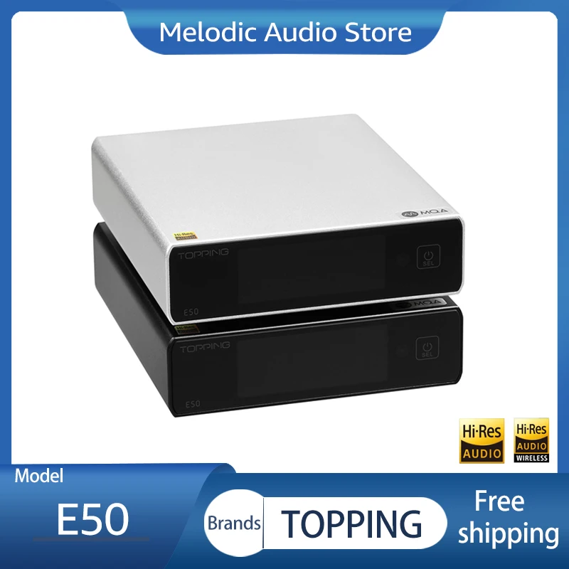 

TOPPING E50 MQA Decoder ES9068AS DAC Pre-Audio Amplifier 32Bit/768kHz DSD512 with Remote Control Pre-AMP