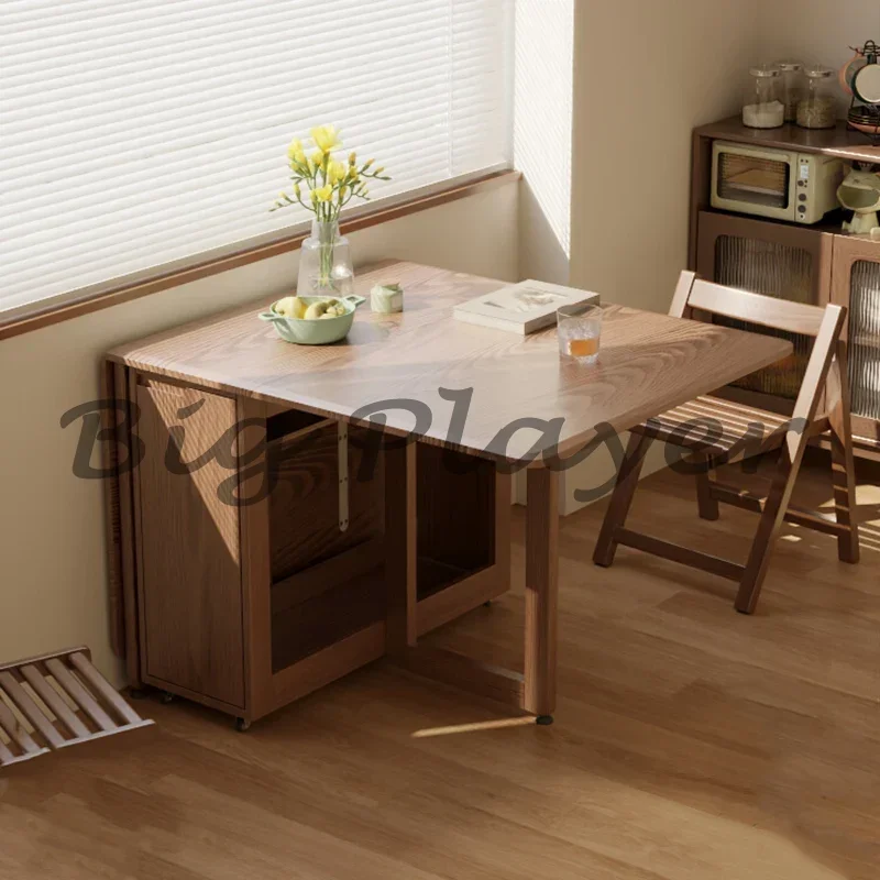 

Folding Dining Table Set 6 Chairs Luxury Modern Space Savers Minimalist Dining Table Nordic Table À Manger Kitchen Furniture