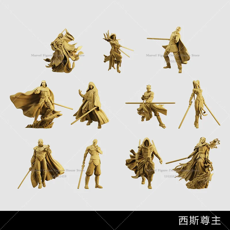 

1/64 1/43 1/35 Scale Miniature Scene Doll Sith Lord Dark Force User Super Villain Un-panited White Mini Figure Collections