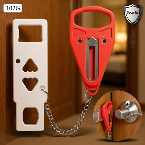 Portable Door Lock Double Hole Security Door Locker Safety Latch Metal Lock Home Room Hotel Anti Theft Security Lock
