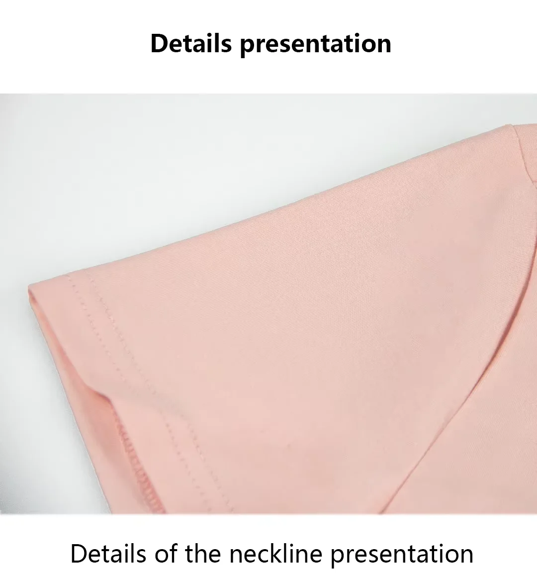 CH Damen-T-Shirt aus rosa Baumwolle mit gesticktem Schriftzug, kurzärmelig, lässiges Sommer-Basic-Top – Detail 7
