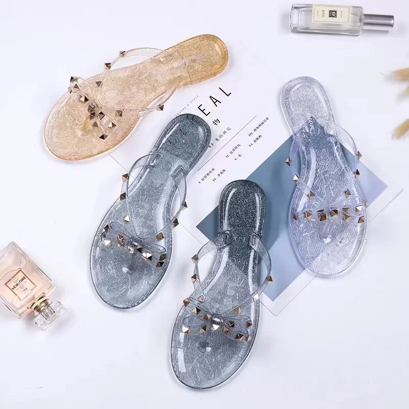 2023 Summer Flip Flops Women Slide Sandals Crystal Bling Beach Slippers Casual Shoes For Women Light Wedges Platform Slippers