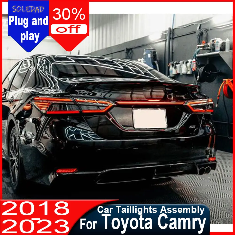 

Для Toyota Camry 2018-2024: Светодиодные задние фонари, дневные ходовые огни, динамические указатели поворота, автомобильные задние фонари