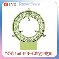 YCS Adjustable 144 LED Ring Light illuminator Lamp For Industry Stereo Microscope Lens Camera Magnifier 110V-240V Adapter
