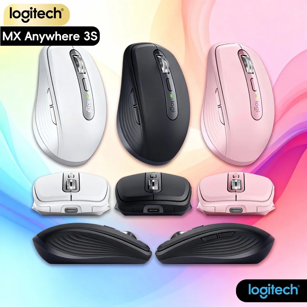 Premium Logitech MX Anywhere 3S Mouse - 8000 DPI, Hyper-Scroll, Silent Click, USB-C Charging For Home & Office