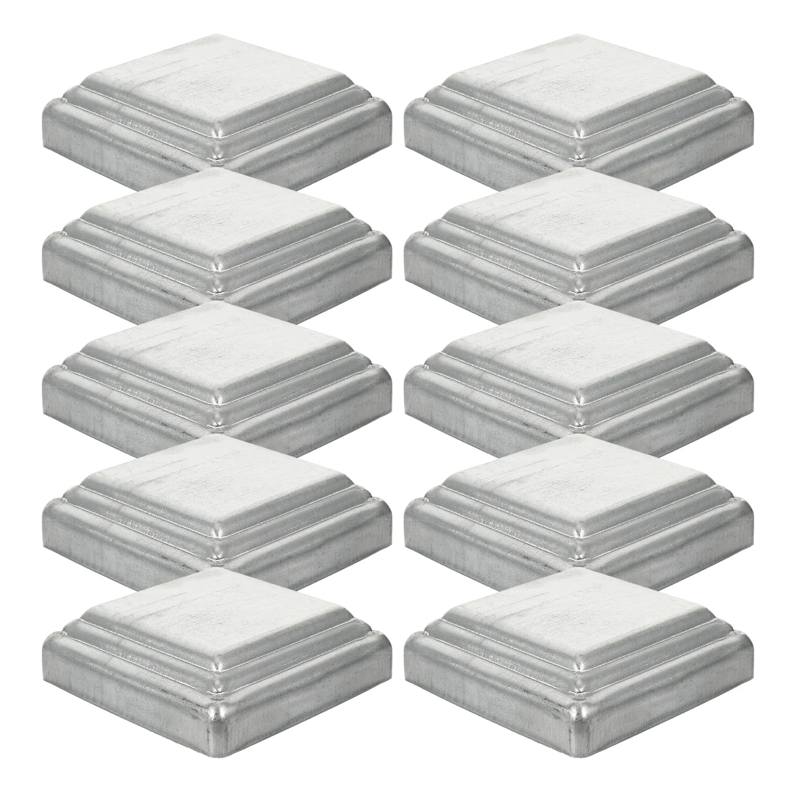 

10pcs Fence Post Caps 100x100 Square Baluster Cover Metal Toppers Decorative OutdoorPost Finials Garden Accessories Solar