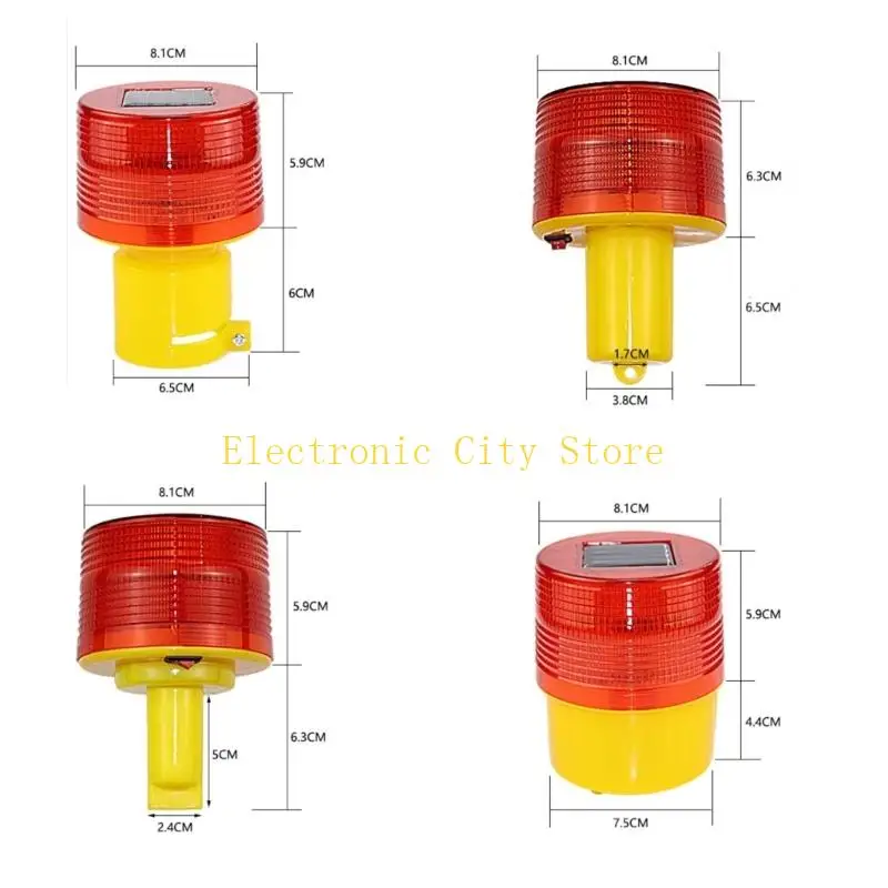 Solar Powered LED Warning Light Road Barrier Flashing Lamp HU8D