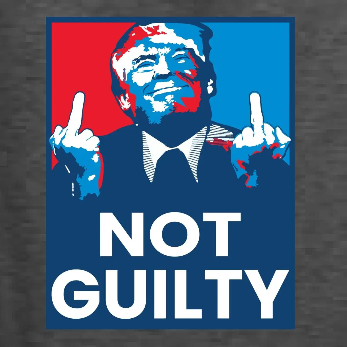 Donald Trump Not Guilty Middle Finger Arrested Trump Men's Graphic T-Shirt