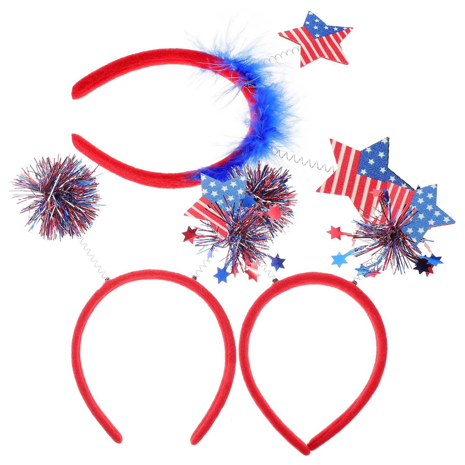 

3pcs Flag Headband Hairbands Independence Cosplay Headdress Day Decor Patriotic Accessories 4th of July