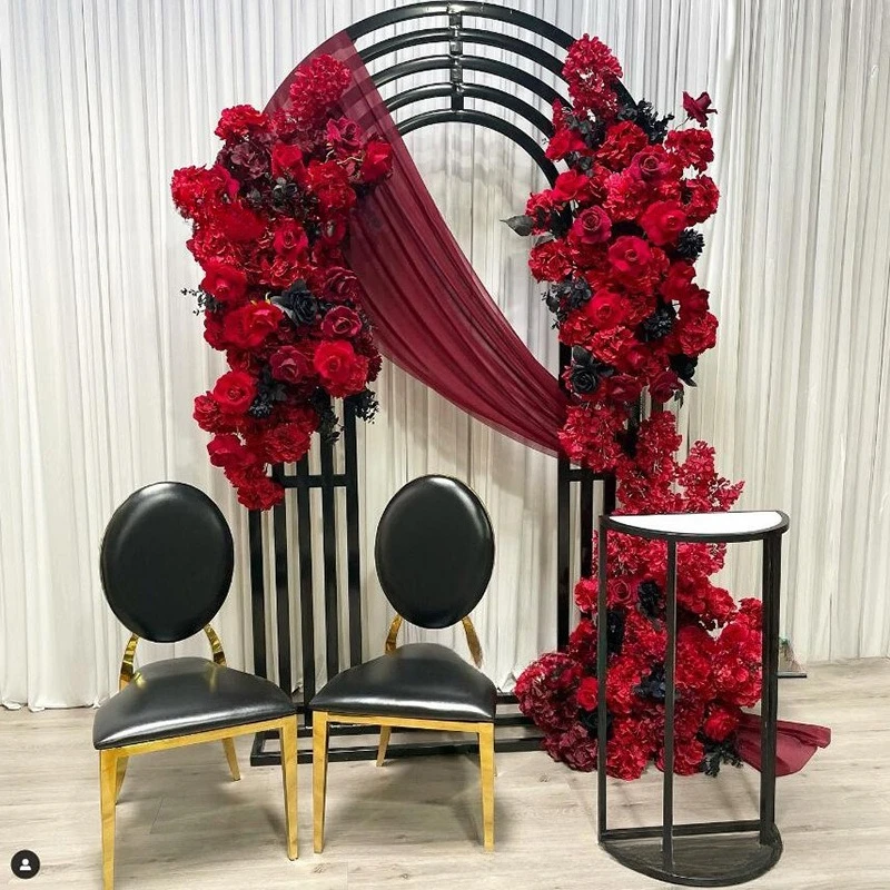 

Factory spot electroplated gold background arch foreign trade export cross-border hot sale wedding arch wrought iron disassembly