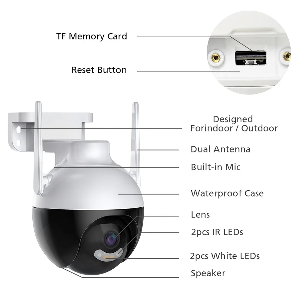 4MP 1440p ICSEE APP Wide Angle Wireless PTZ IP Dome Camera Full Color AI Humanoid Detection Home Security CCTV Baby Monitor