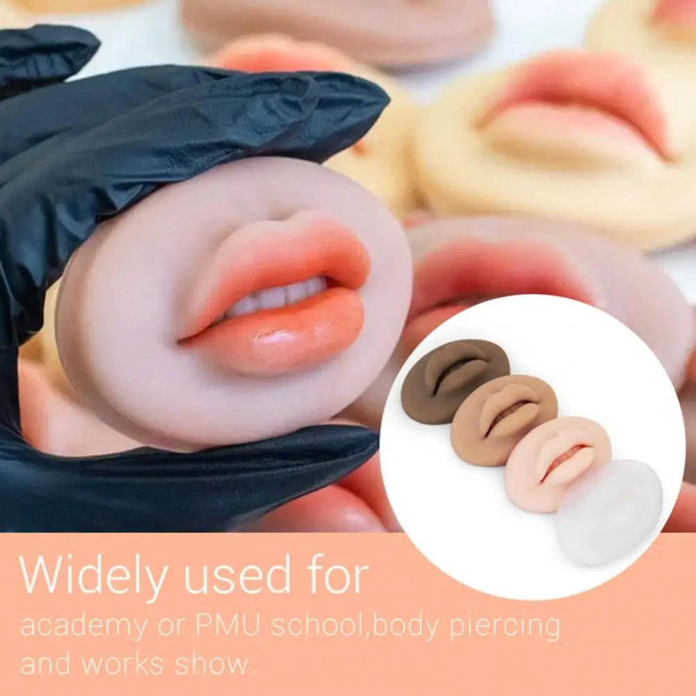 Soft Silicone Permanent Makeup Lip Blush Tattoo Training Skin MicrobladingReusable 3D Practice Lips Mold For Makeup Artists