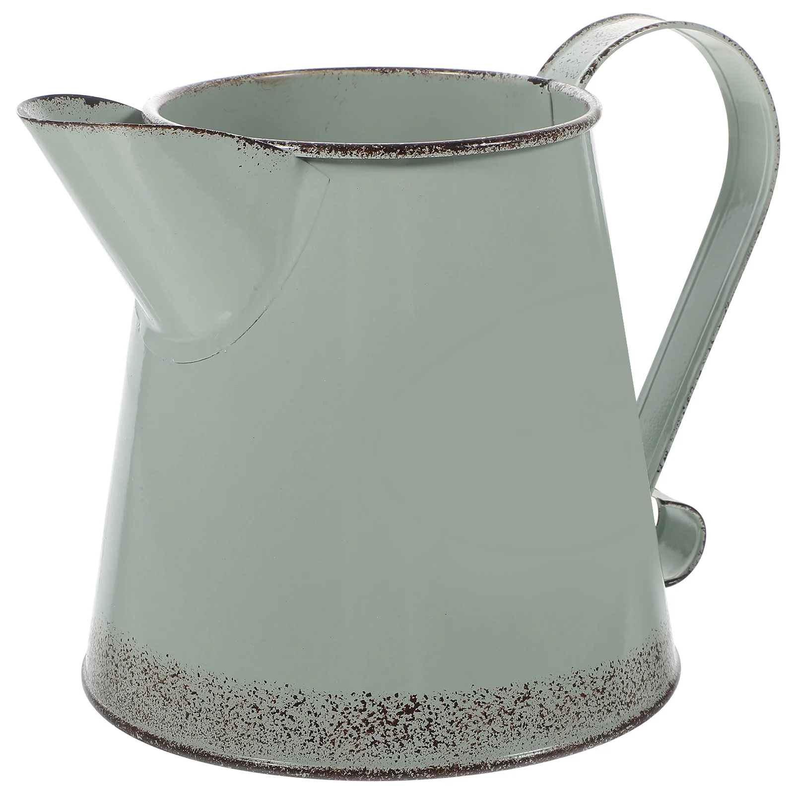 

Rustic Iron Planter Vase Wide Mouth Vintage Flower Pot Pitcher Home Decor Dried Flower Container Plant Holder Garden